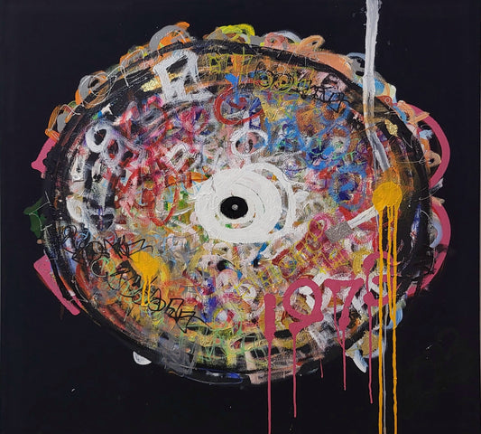 Abstracproseality: Poetics Visual 6 (Original painting) "An Ode to Hip Hop" Cypher 1 36x36