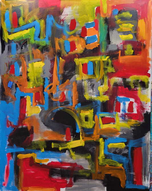 A Child’s Laughter Splits Raindrops like Lasers Do Dark Matter (Original Painting) 48x60